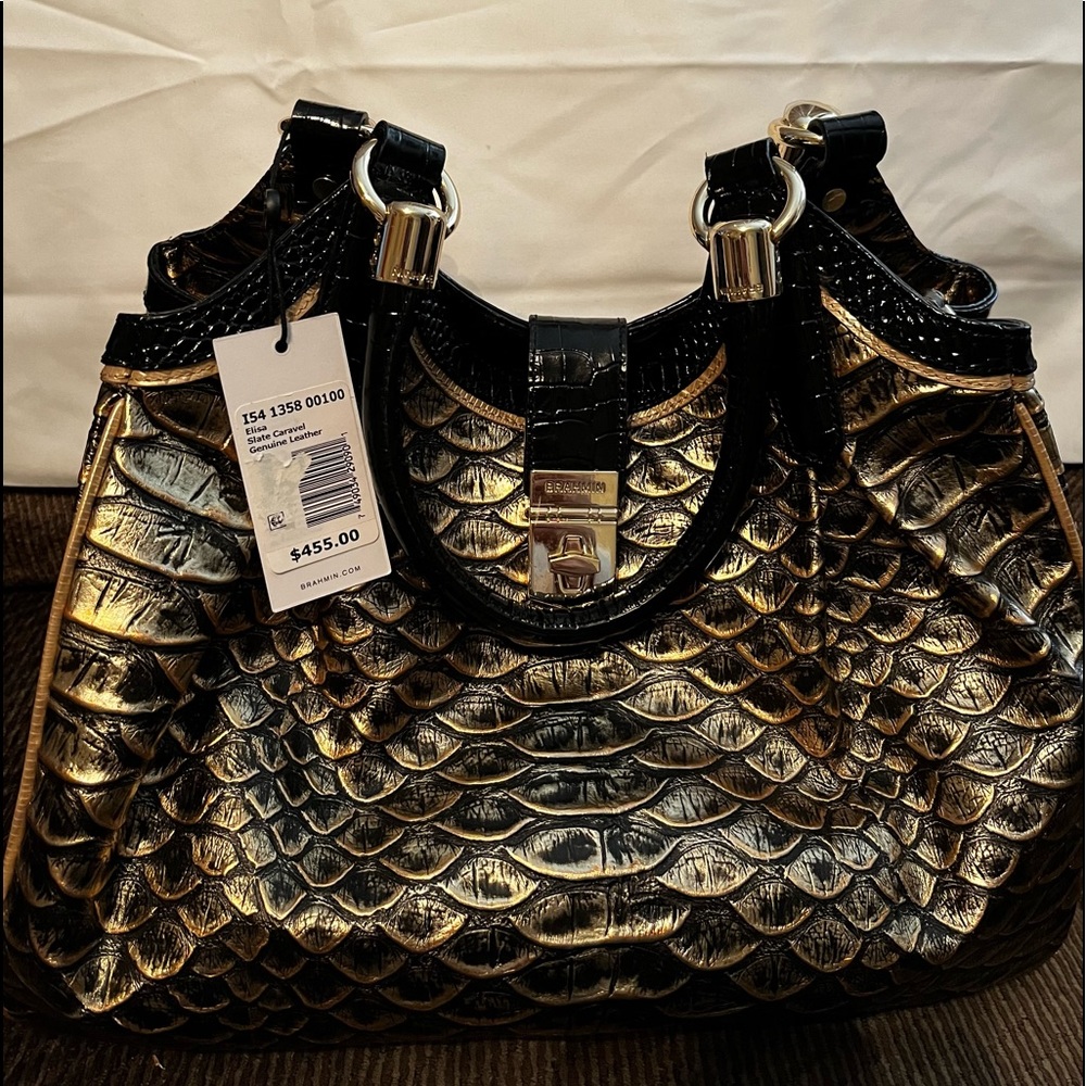 Brahmin leather Elisa purse in Slate Caravel